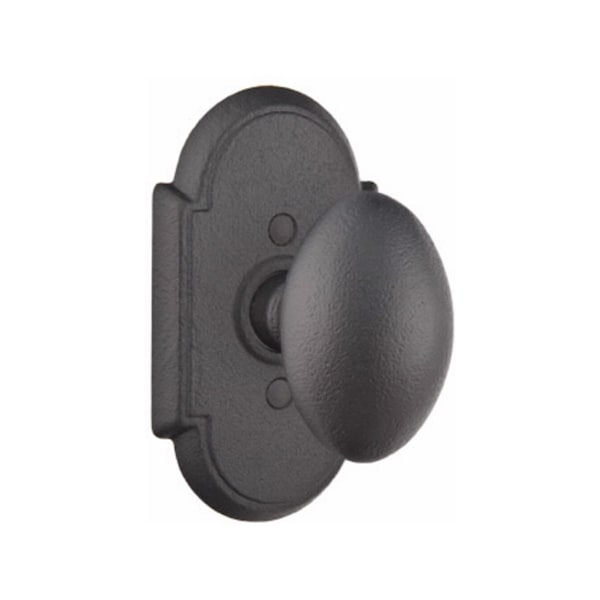 Emtek 7201SVFBS Savannah Knob Privacy Style No 1 Rose for 1-3/8 to 2 Door Flat Black Steel Finish 7201SVFBS - main